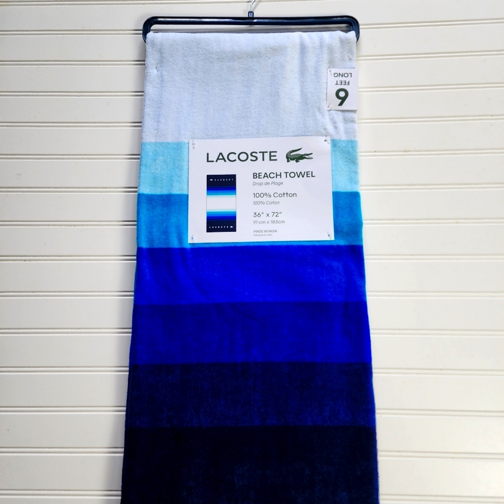 Lacoste Beach Towel, Blue Stripes
